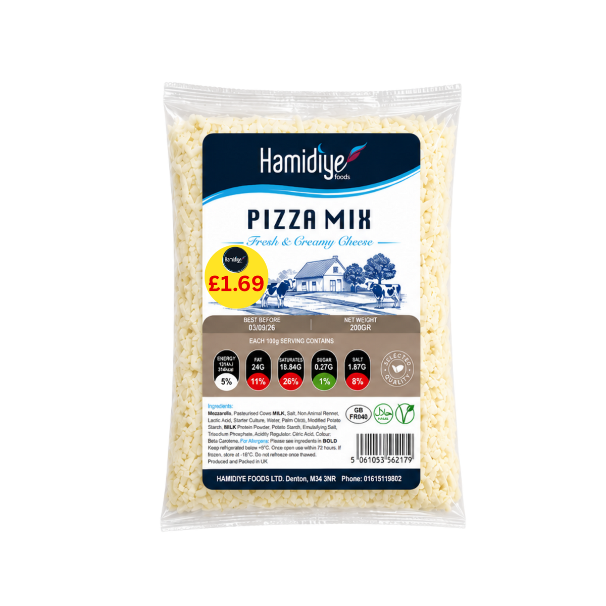 HAMIDIYE GRATED PIZZA MIX CHEESE (200G)