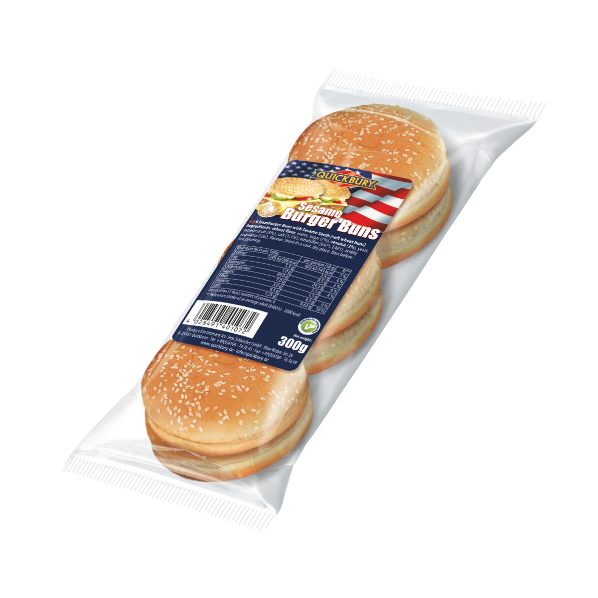 QUICKBURY BURGER BUNS SESAME