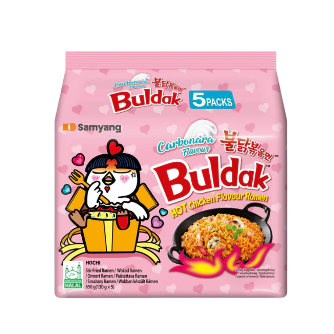 BULDAK SAMYANG CARBONARA NOODLE (PINK) 5 PACK