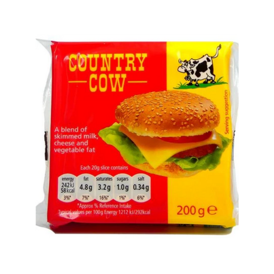 COUNTRY COW 10 SINGLE SLICED CHEESE 200GR