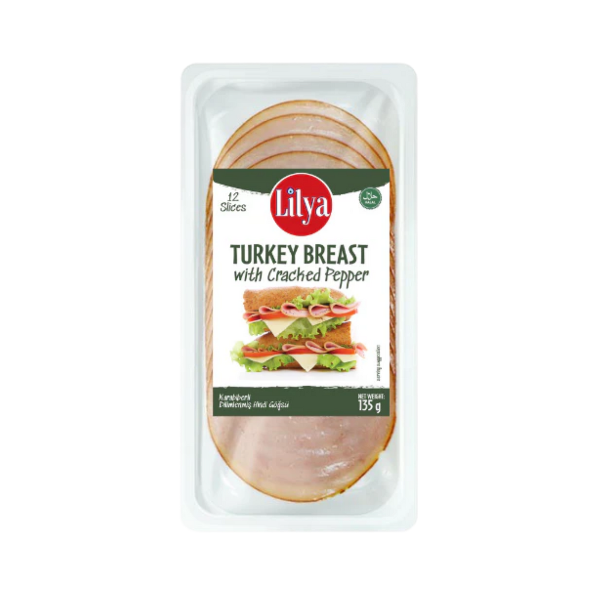 LILYA SLICED TURKEY BREAST WITH CRACKED PEPPER (135G)