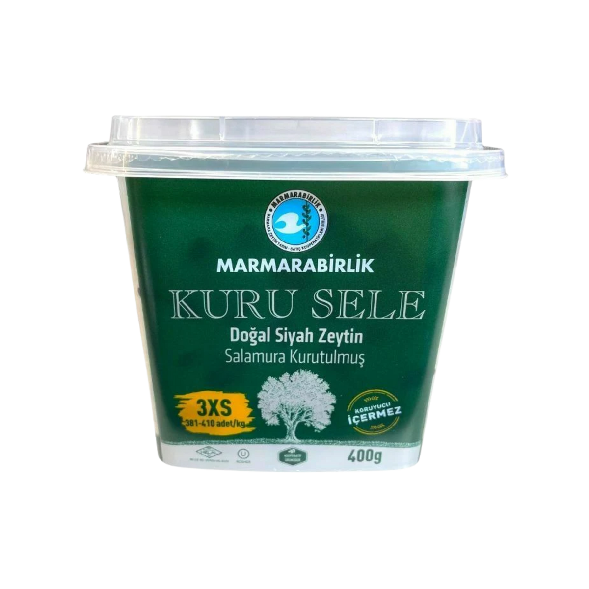 MAR B. (XS) KURU SELE BLACK OLIVES (GREEN PVC)