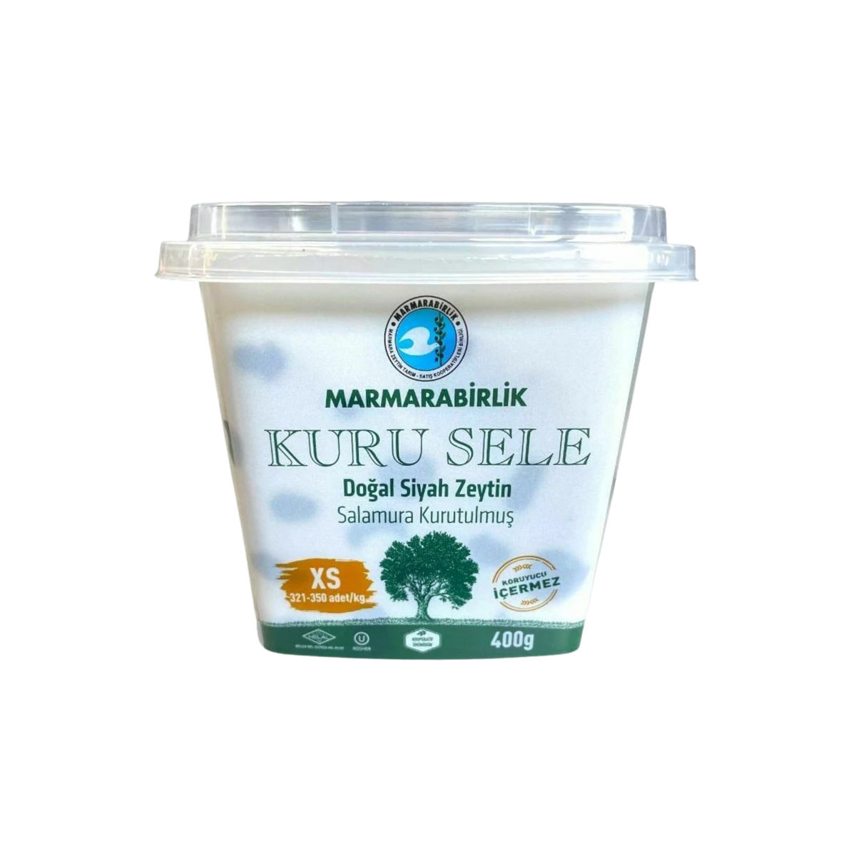 MAR B. (XS) KURU SELE BLACK OLIVES (WHITE PVC)